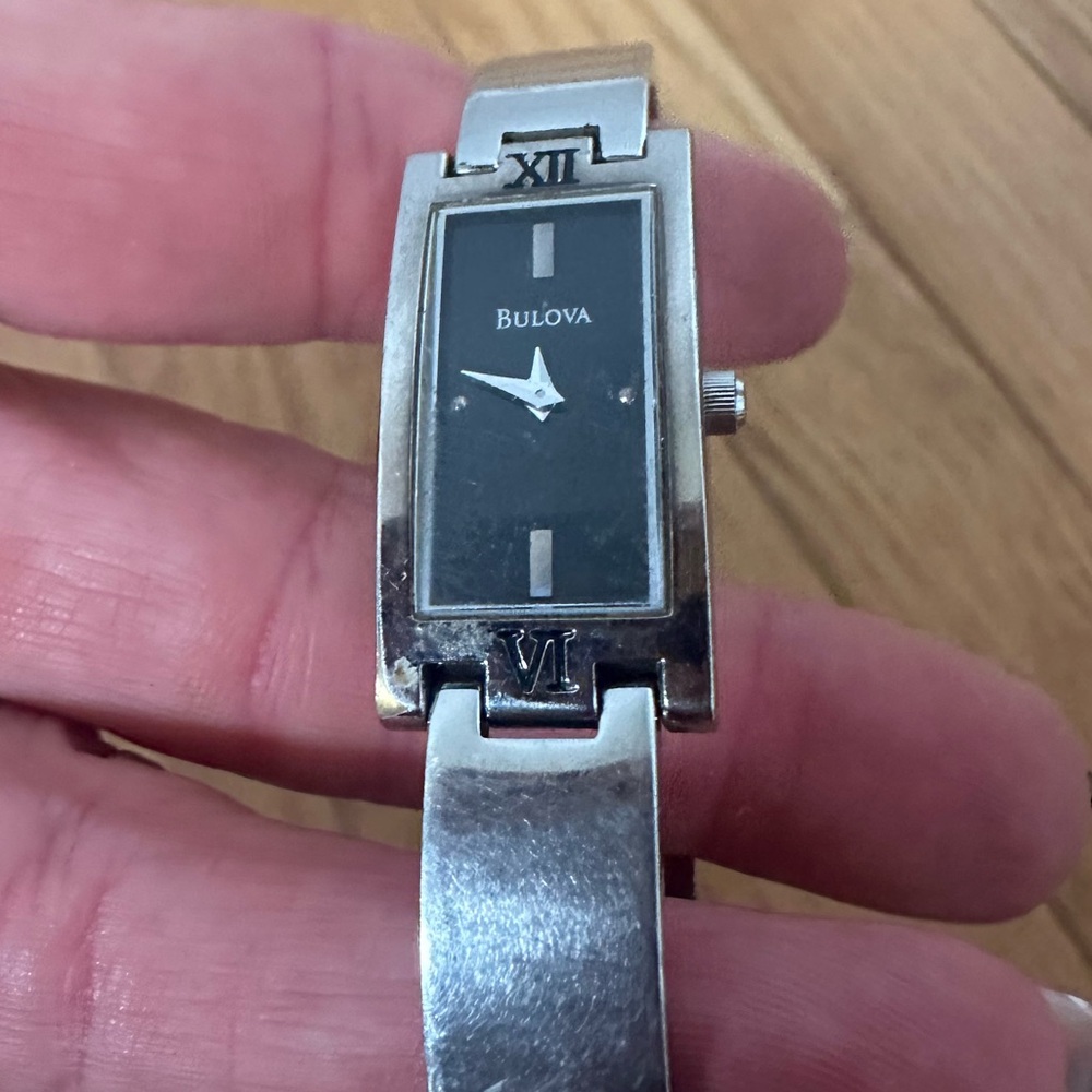 Bulova Silver Rectangular Women's Watch - image 4